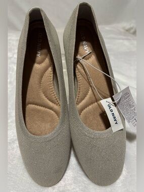 Women's OLD NAVY cozy cashmere shimmery slip-on knit upper ballet flats